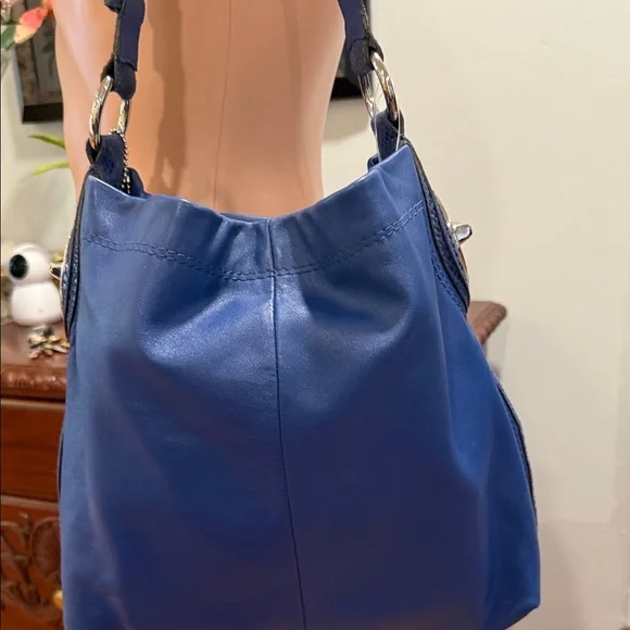 Coach Blue Leather Shoulder Bag F1176-F16535 - Picture 3 of 13